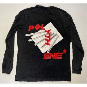 Polythene Graphic T-shirt Men Medium Black Long Sleeve